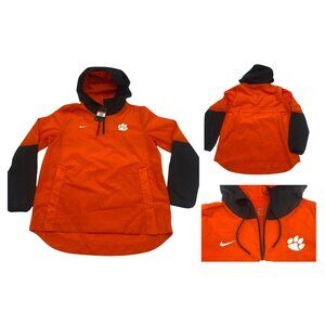 Nike Clemson Windbreaker, Orange/Black Quarter-Zip Jacket, Large